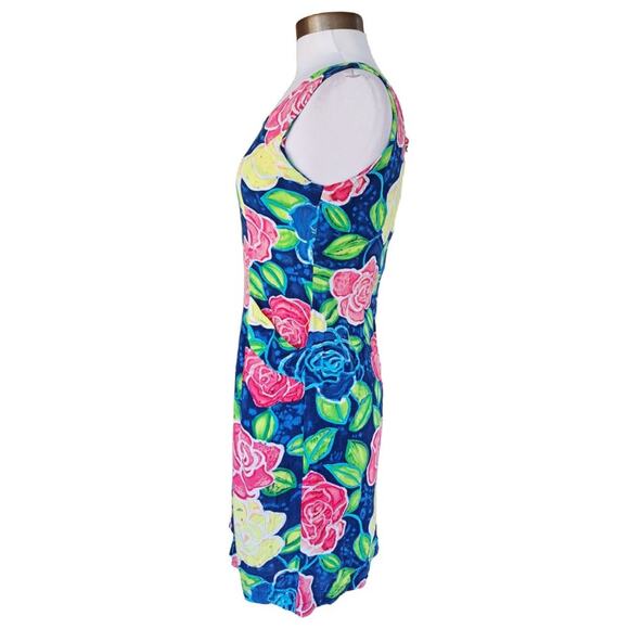 JAMS WORLD Vintage 80s 90s Bright Floral Rose Print Dress Sleeveless - Picture 4 of 9